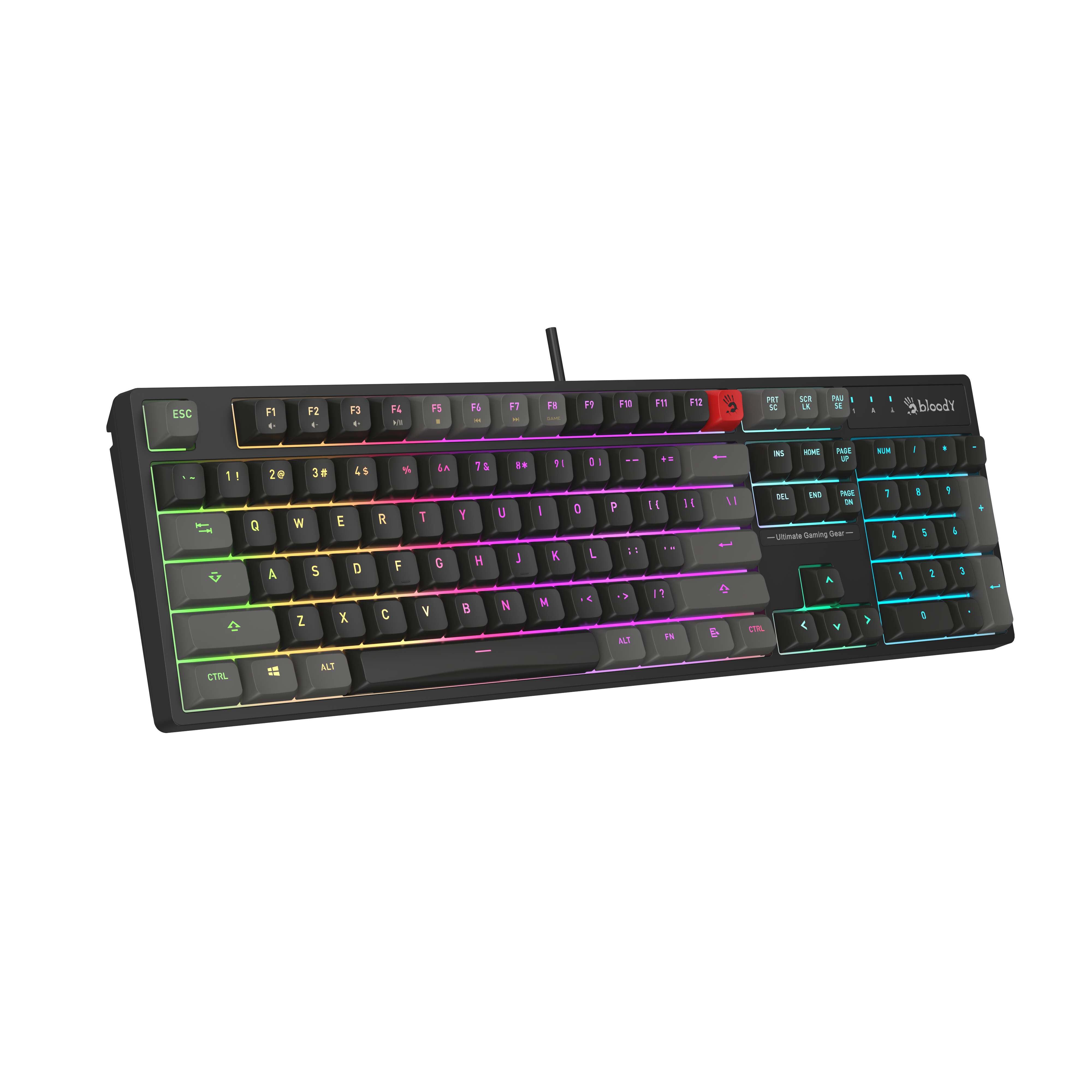 Геймърска клавиатура A4Tech Bloody B230N Neon Backlit - Черна thumbnail 1