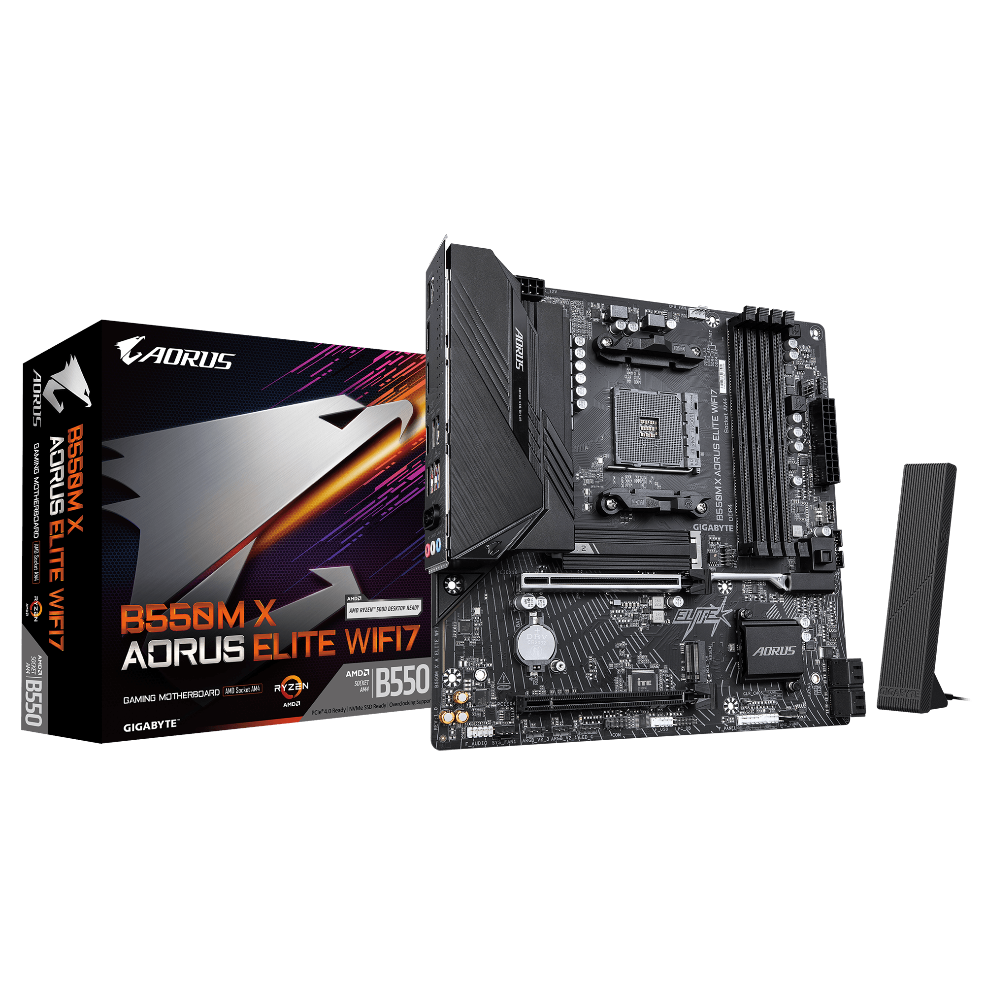 Дънна платка GIGABYTE B550M X AORUS ELITE WIFI7, Socket AM4 thumbnail 3