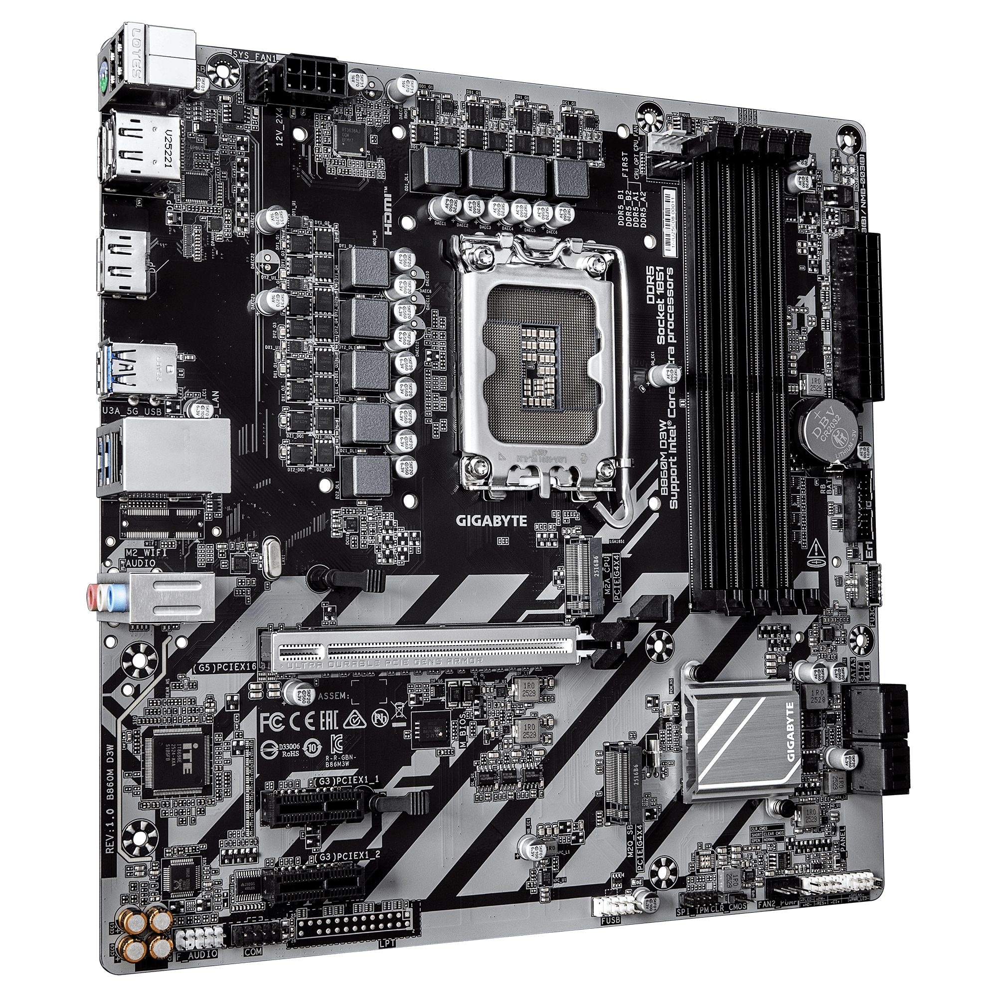 Дънна платка GIGABYTE B860M D3W, LGA 1851 thumbnail 1