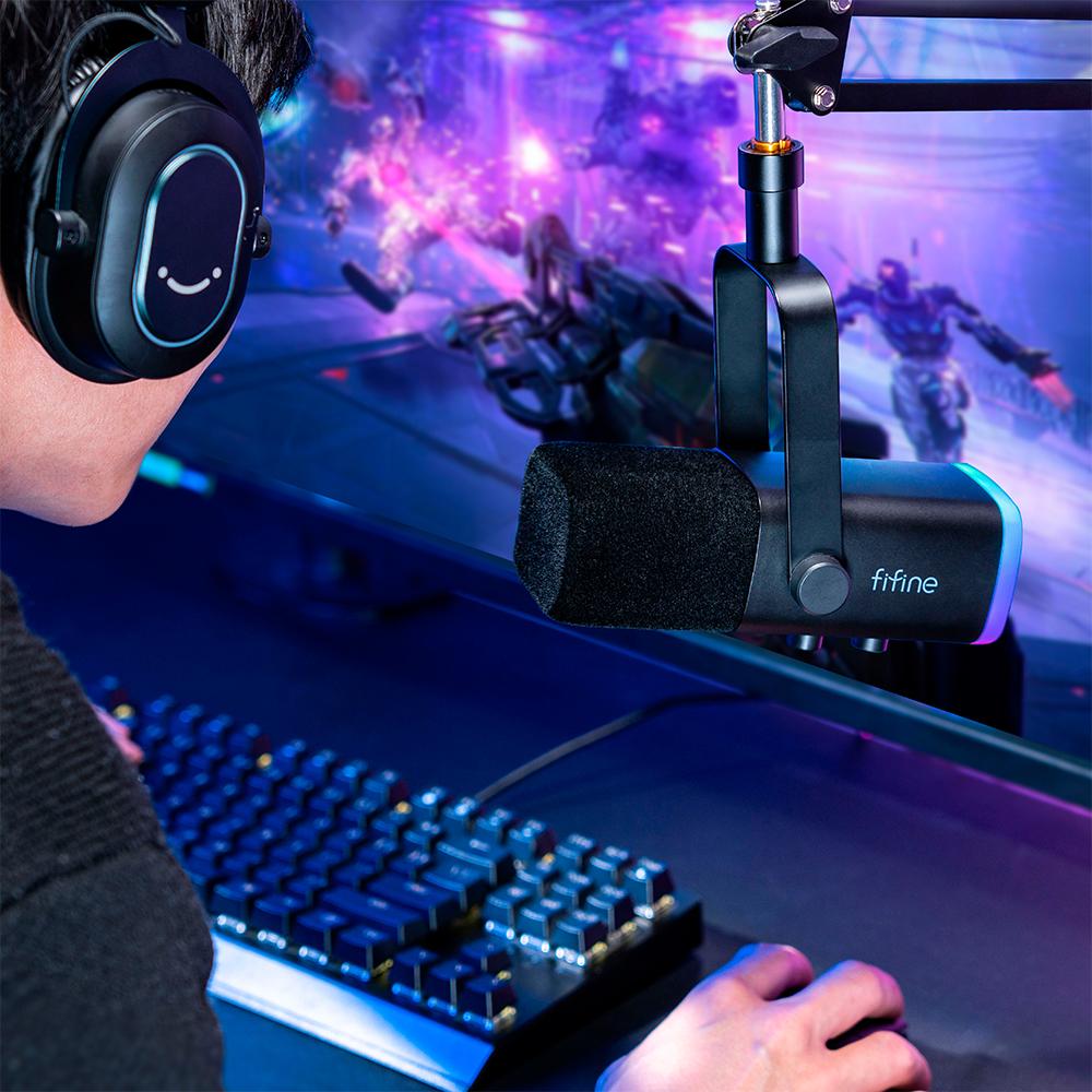 Микрофон със стойка FIFINE AM8T Dynamic RGB - Black thumbnail 5