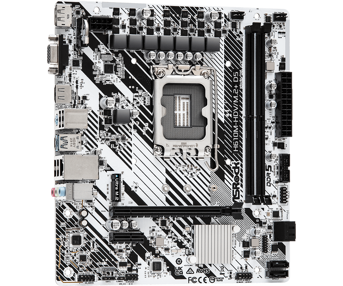 Дънна платка ASRock H610M-HDV/M.2+ D5 LGA1700 thumbnail 1