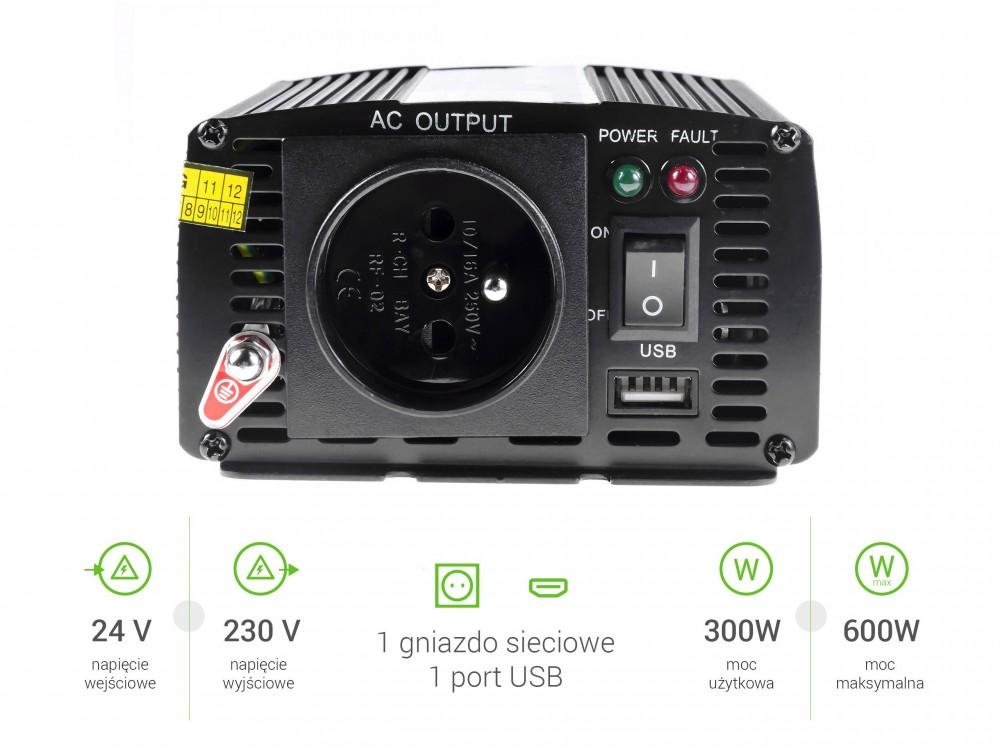 Инвертор GREEN CELL 24V/300W  thumbnail 1