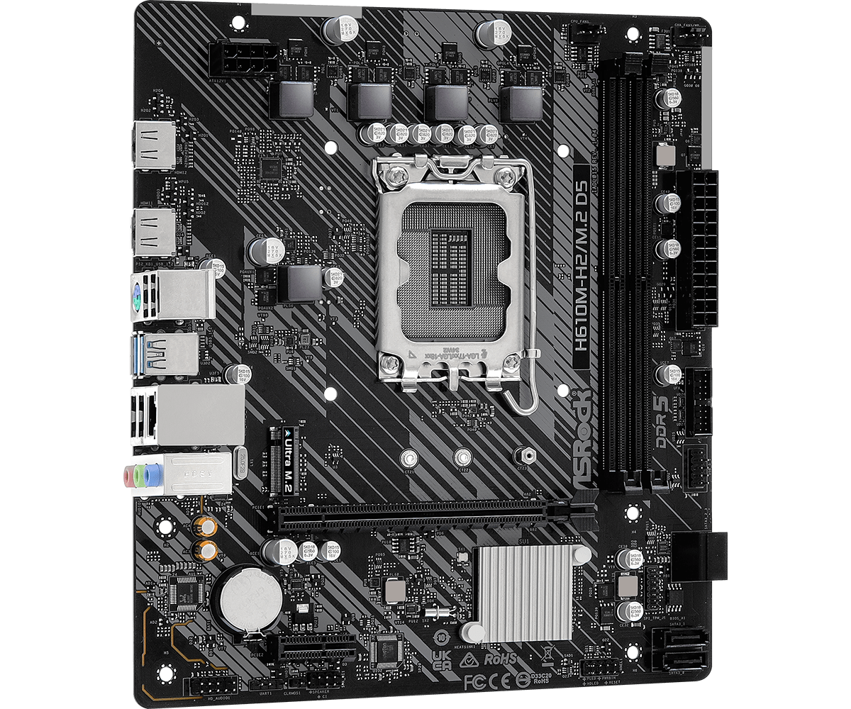 Дънна платка ASRock H610M-H2/M.2, DDR5, mATX thumbnail 1
