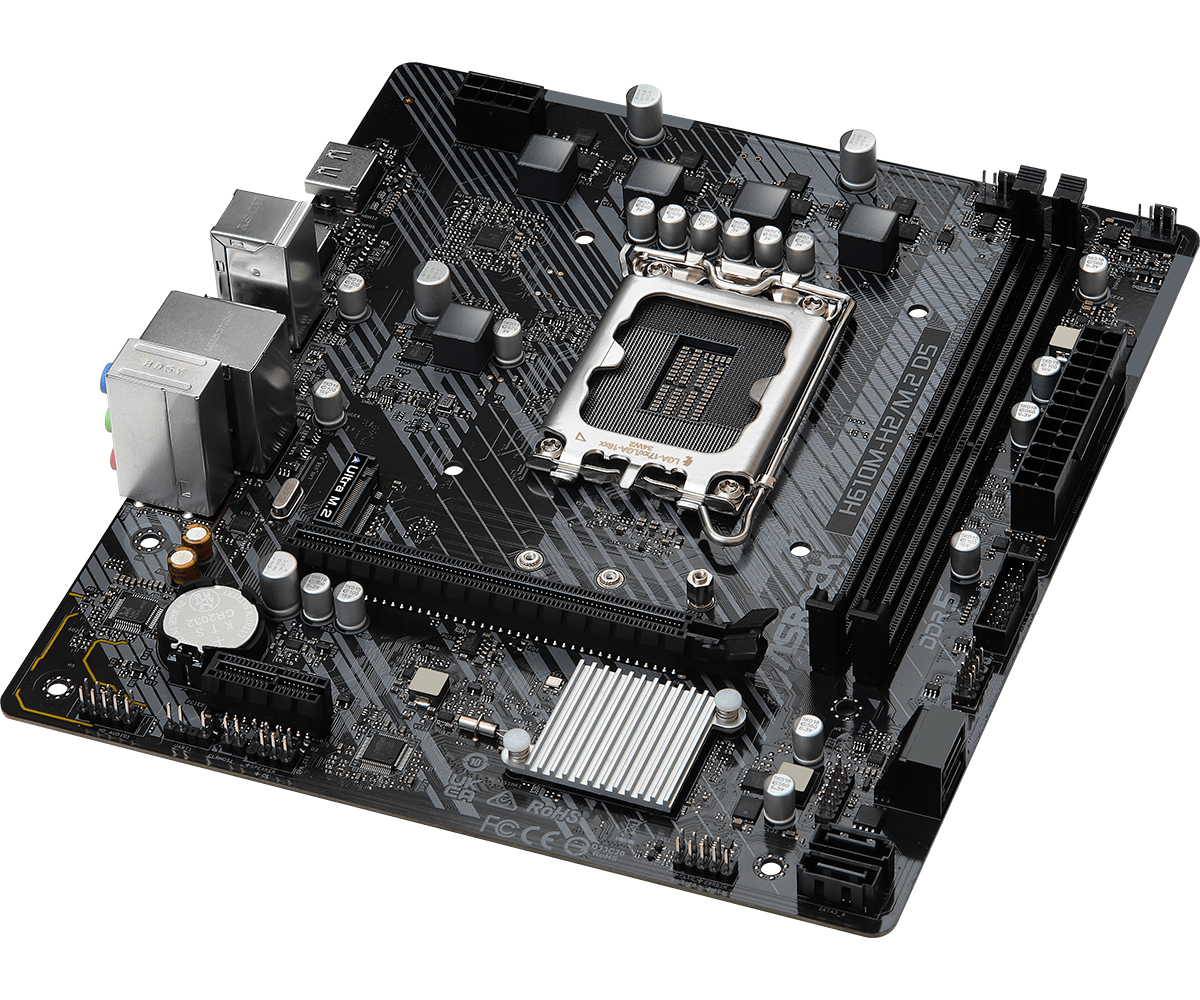 Дънна платка ASRock H610M-H2/M.2, DDR5, mATX thumbnail 2
