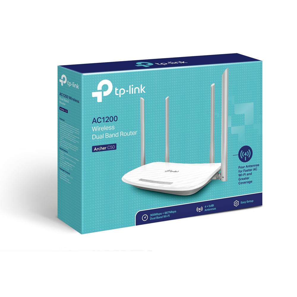 Безжичен рутер TP-Link Archer C50 AC1200, 2.4/5 GHz, 300 - 867 Mbps, 10/100 thumbnail 2