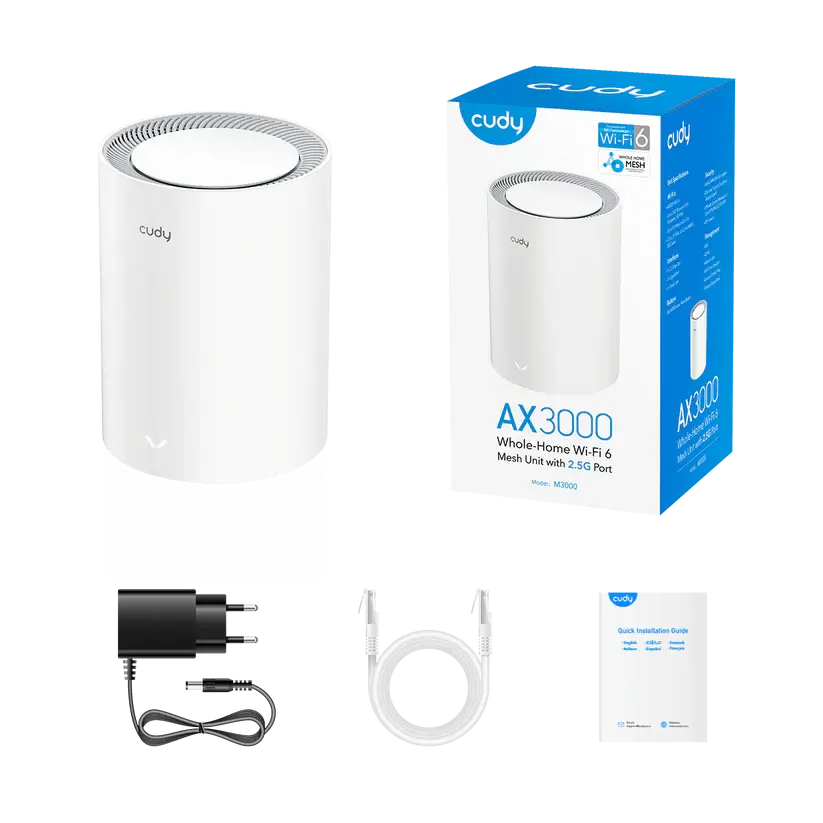 Безжична MESH система Cudy M3000, 1 брой, AX3000 Dual Band, 2.4/5 GHz, 574 -  2402 Mbps thumbnail 4