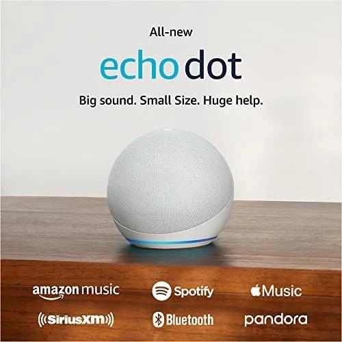 Преносима смарт тонколона Amazon Echo Dot 5, Гласов асистент, Alexa, Бяла thumbnail 1
