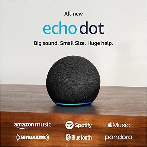 Преносима смарт тонколона Amazon Echo Dot 5, Гласов асистент, Alexa, Черна thumbnail 1