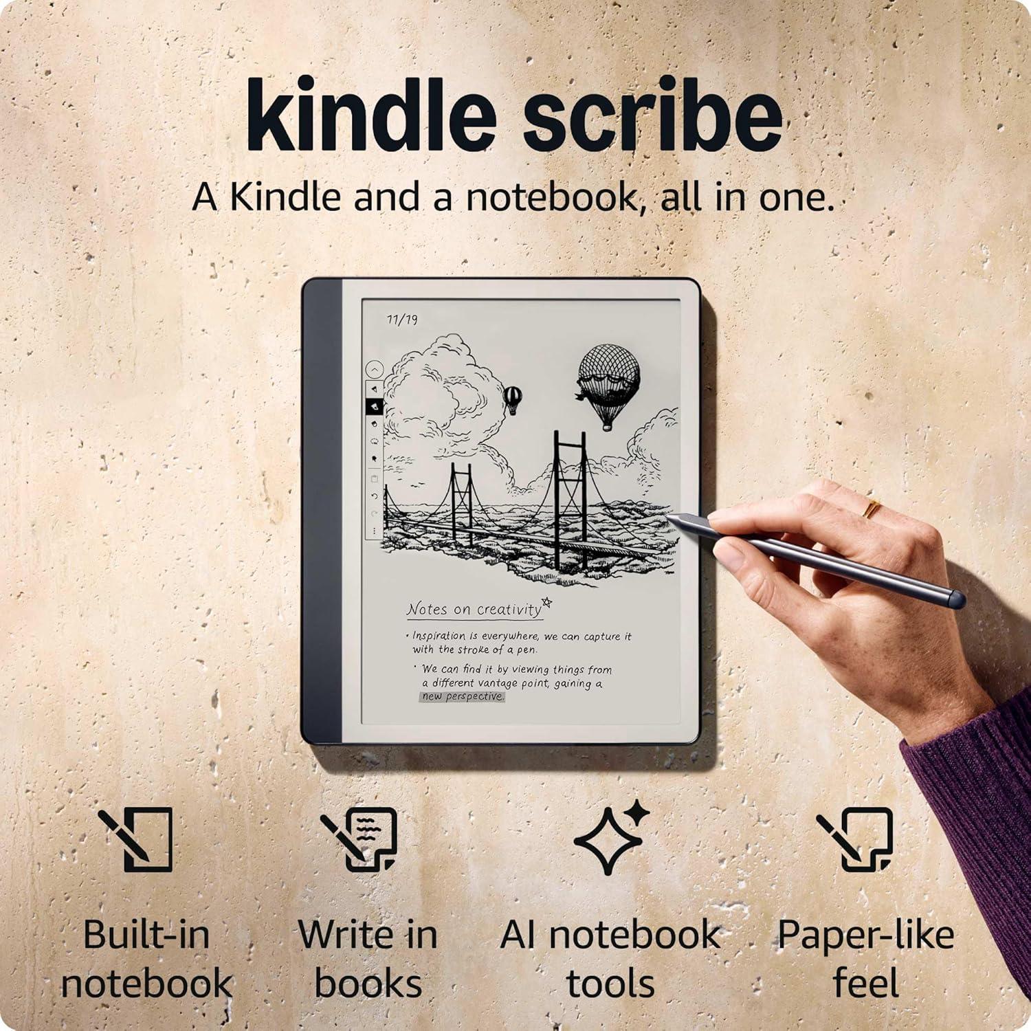 Amazon Kindle Scribe (2024) четец 32GB - 10.2" - с Premium Pen, тъмно сив thumbnail 2