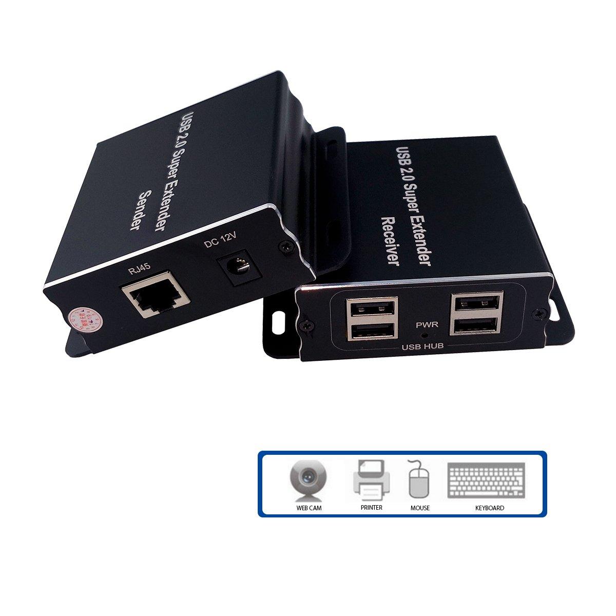 USB Extender (усилвател) ESTILLO ASKHU04-USB 1x4, усилва USB сигнал до 100 м по UTP кабел CAT5e/6 thumbnail 1