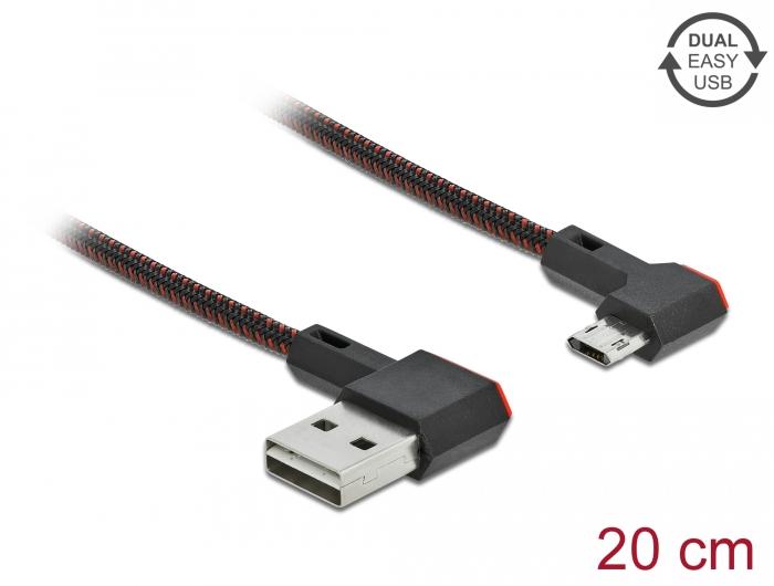 Кабел DeLock, EASY-USB 2.0 Type-A мъжко - EASY-USB Micro-B мъжко thumbnail 1