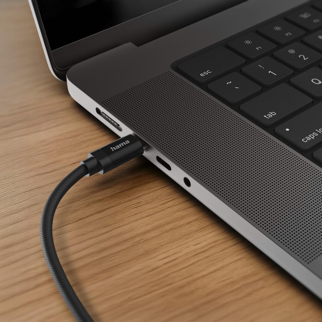 Hama Кабел за зареждане, "Fabric", USB-C - USB-C, 100 W, 1.5 m, Nylon, black thumbnail 3