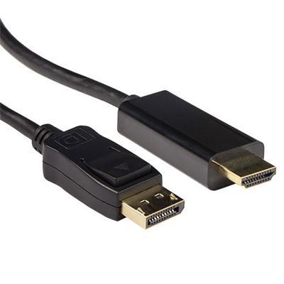 Кабел ACT AK3991, DisplayPort мъжко - HDMI-A мъжко, 3 м, Черен, булк опаковка thumbnail 1