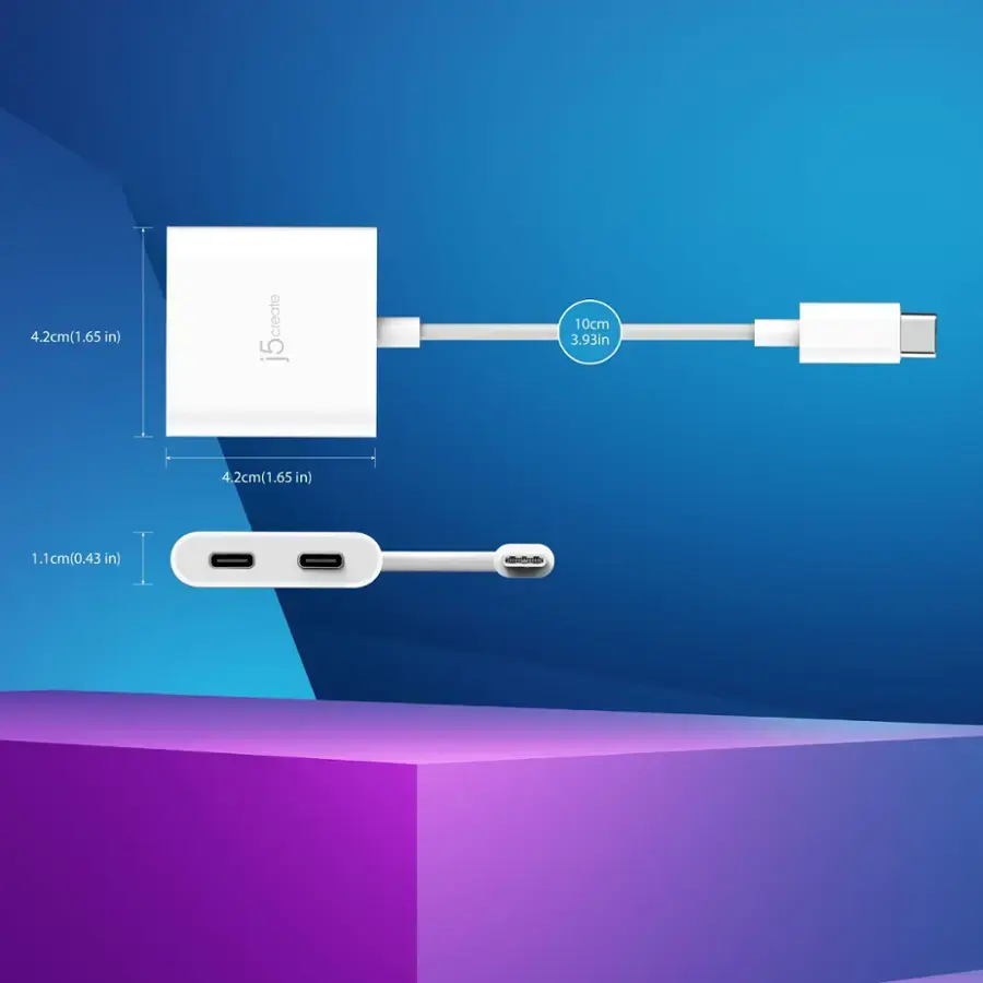 j5create USB-C® към Dual USB-C Адаптер thumbnail 3
