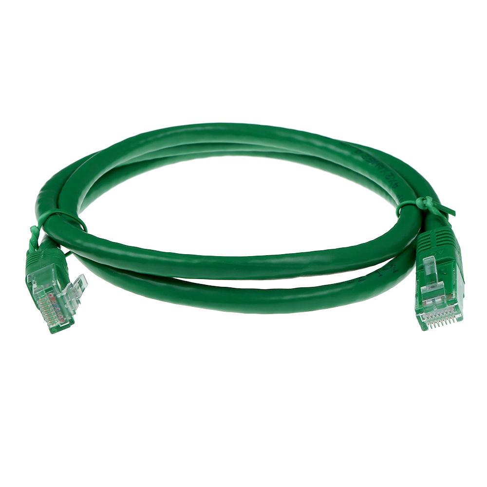 Мрежов пач кабел ACT U/UTP, CAT 6, RJ-45 - RJ-45, 2.0 m, Медни проводници, Зелен, Булк опаковка thumbnail 1