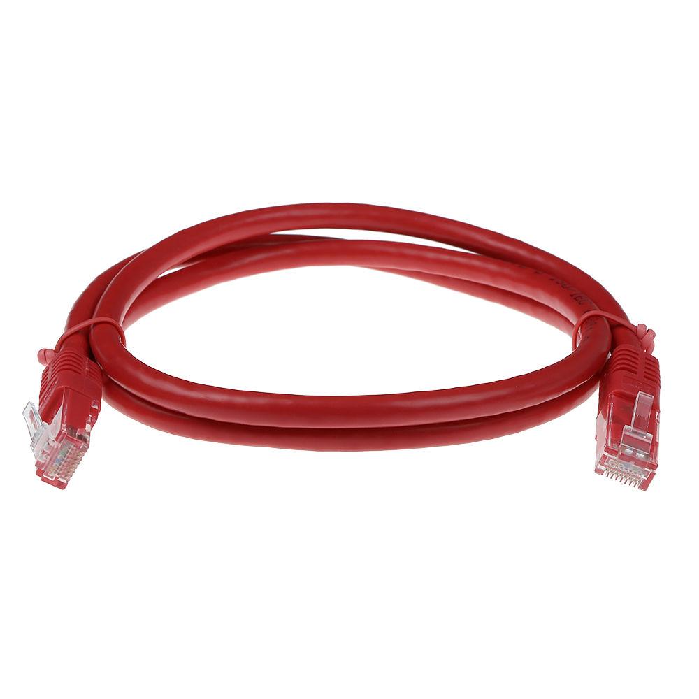 Мрежов пач кабел ACT U/UTP, CAT 6, RJ-45 - RJ-45, 3 m, Медни проводници, Червен, Булк опаковка thumbnail 1