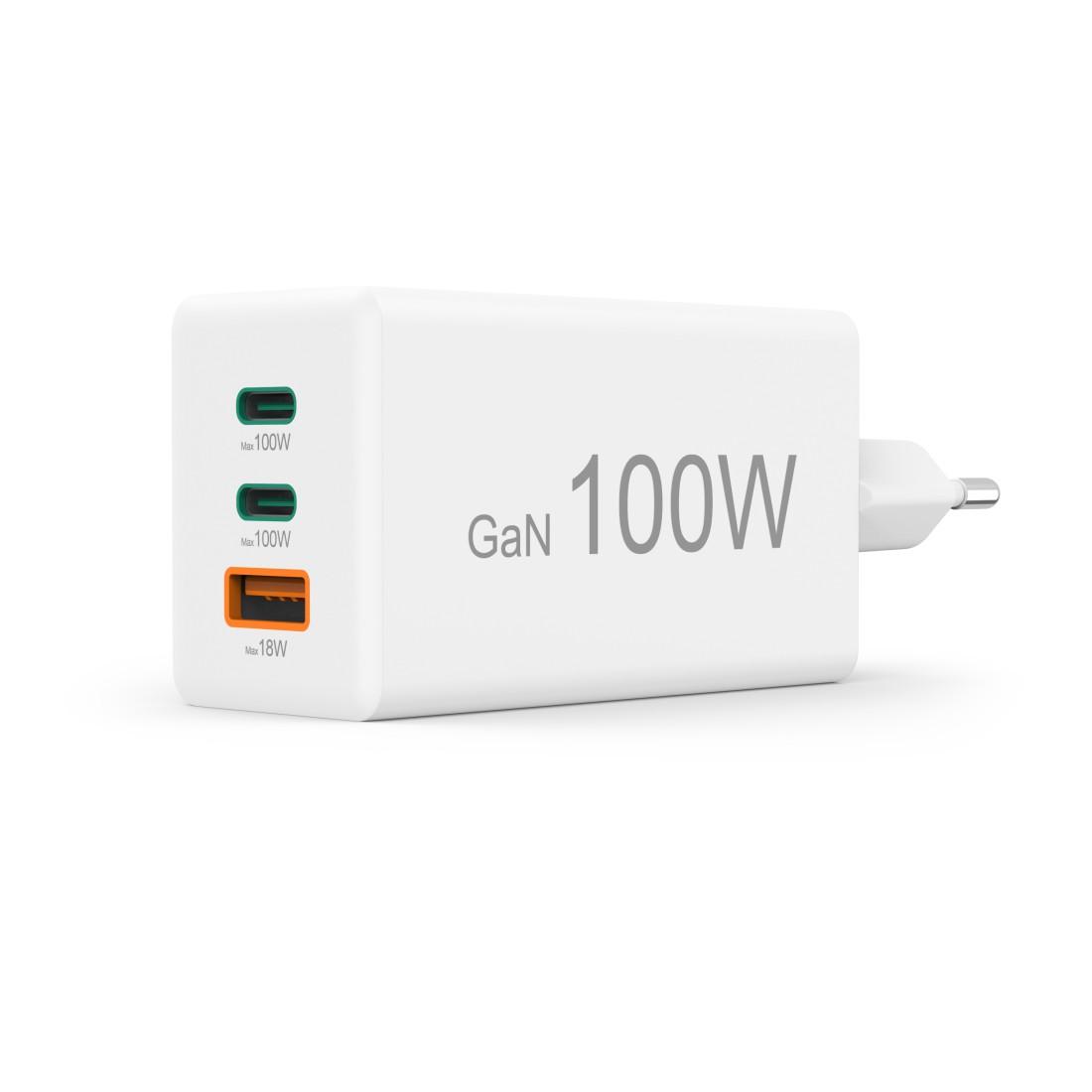 HAMA Бързо зарядно 220V, 100 W GaN, 2x USB-C PD, 1x USB-A QC thumbnail 6