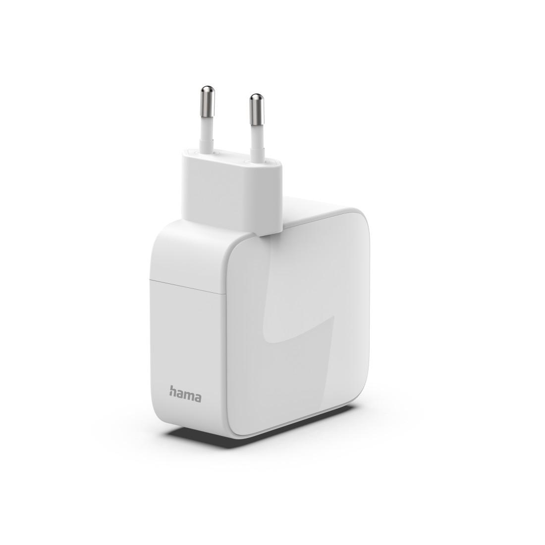 HAMA Бързо зарядно, 65 W, GaN, 2x USB-C, с разтегателен кабел 0.7м, бял thumbnail 4
