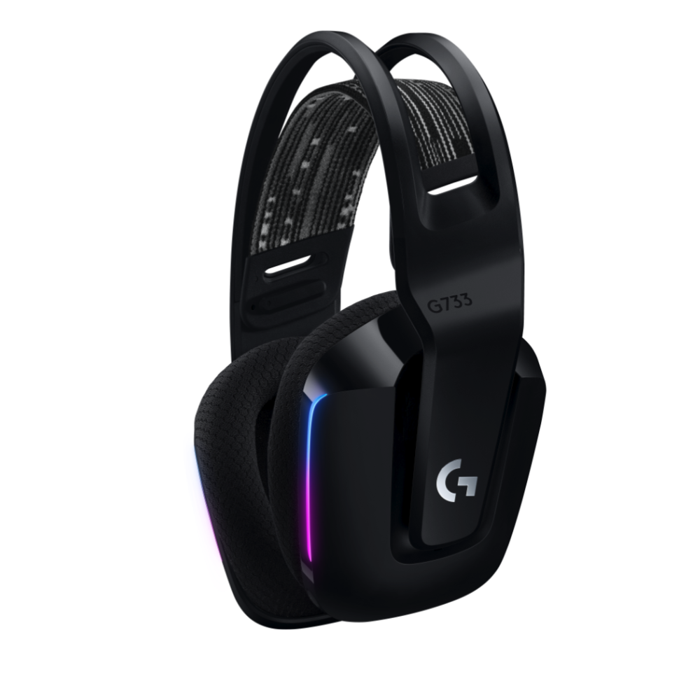 Геймърски слушалки Logitech G733 Lightspeed Wireless RGB, Микрофон, Черни thumbnail 1