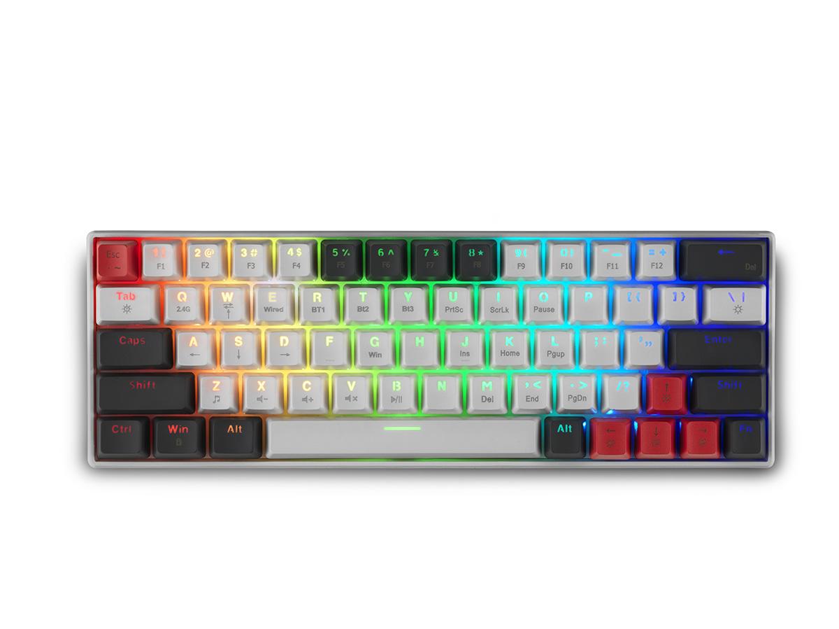 Геймърска безжична клавиатура Spartan Gear Pegasus 2 RGB White/Grey thumbnail 1