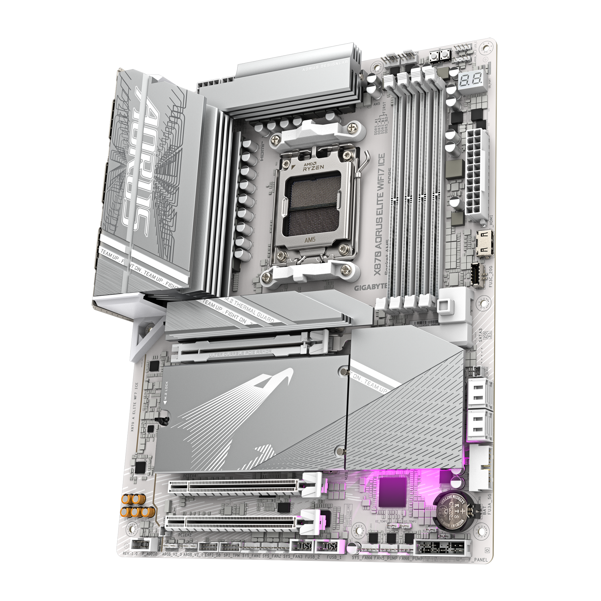 Дънна платка GIGABYTE X870 AORUS ELITE ICE WIFI 7, Socket AM5 thumbnail 2