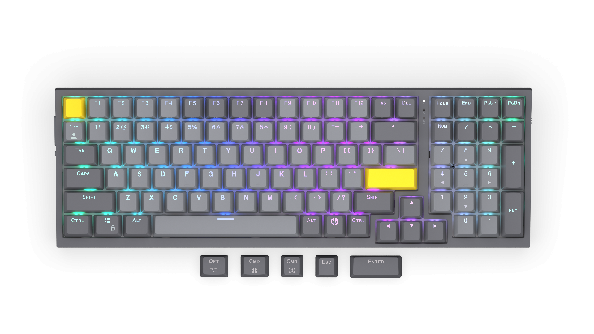 Геймърскa безжична механична клавиатура ENDORFY Celeris 1800 - Endorfy Yellow Switch - Full Size