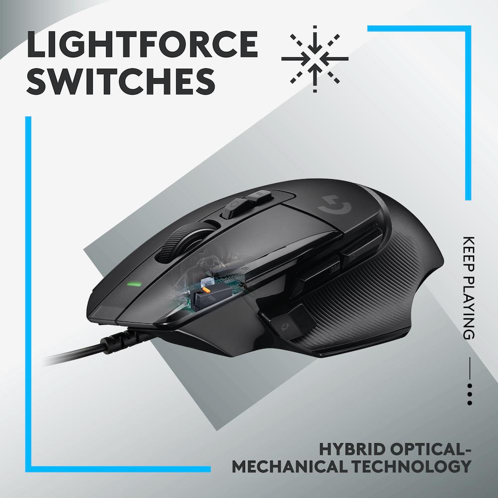 Геймърска мишка Logitech, G502 X, Оптична,  Жична, USB, Черна thumbnail 1