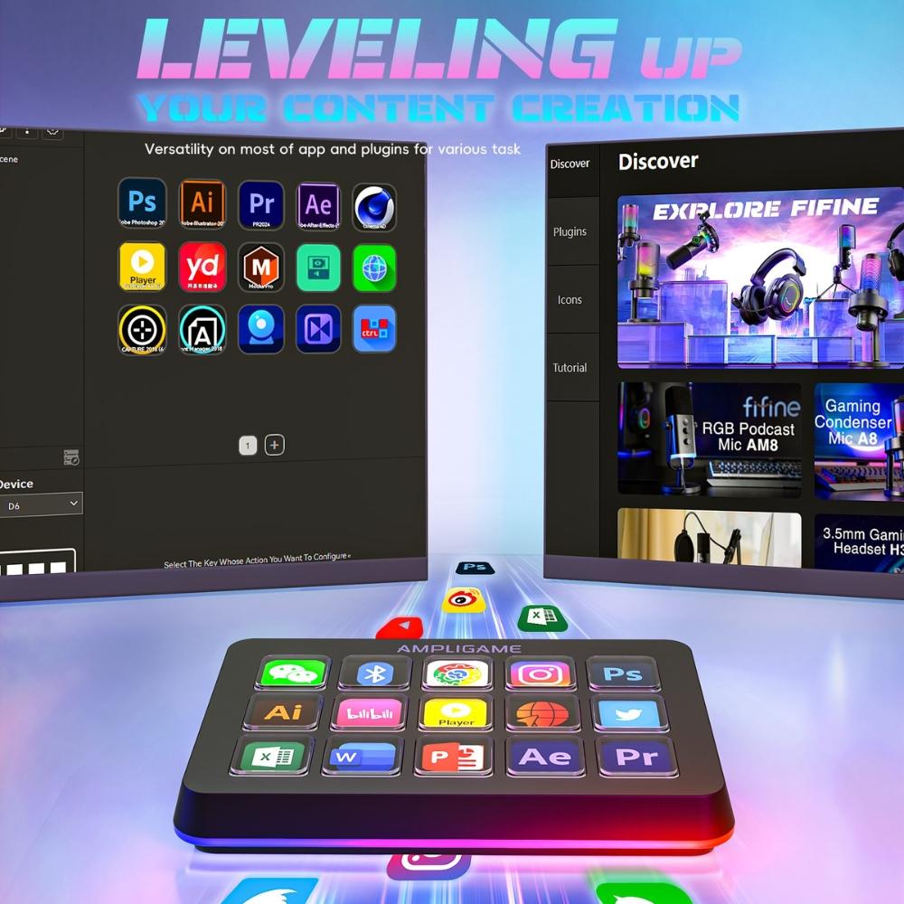 Контролер Fifine D6 Stream 15 Customized Keys and Software thumbnail 5