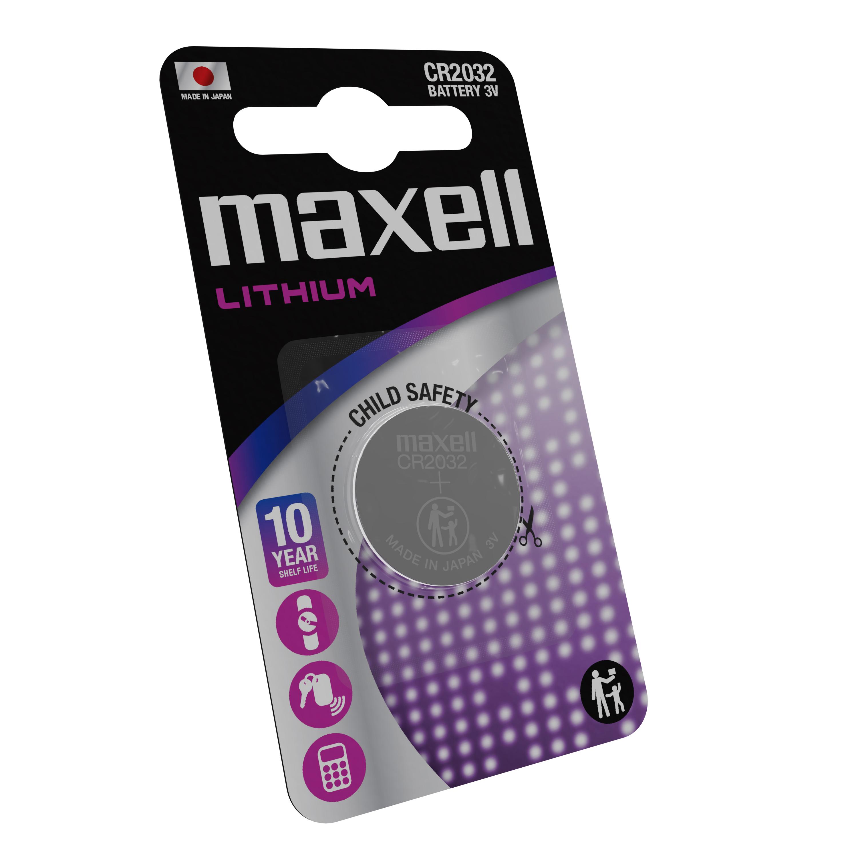 Бутонна батерия литиева MAXELL CR2032 3 V thumbnail 3