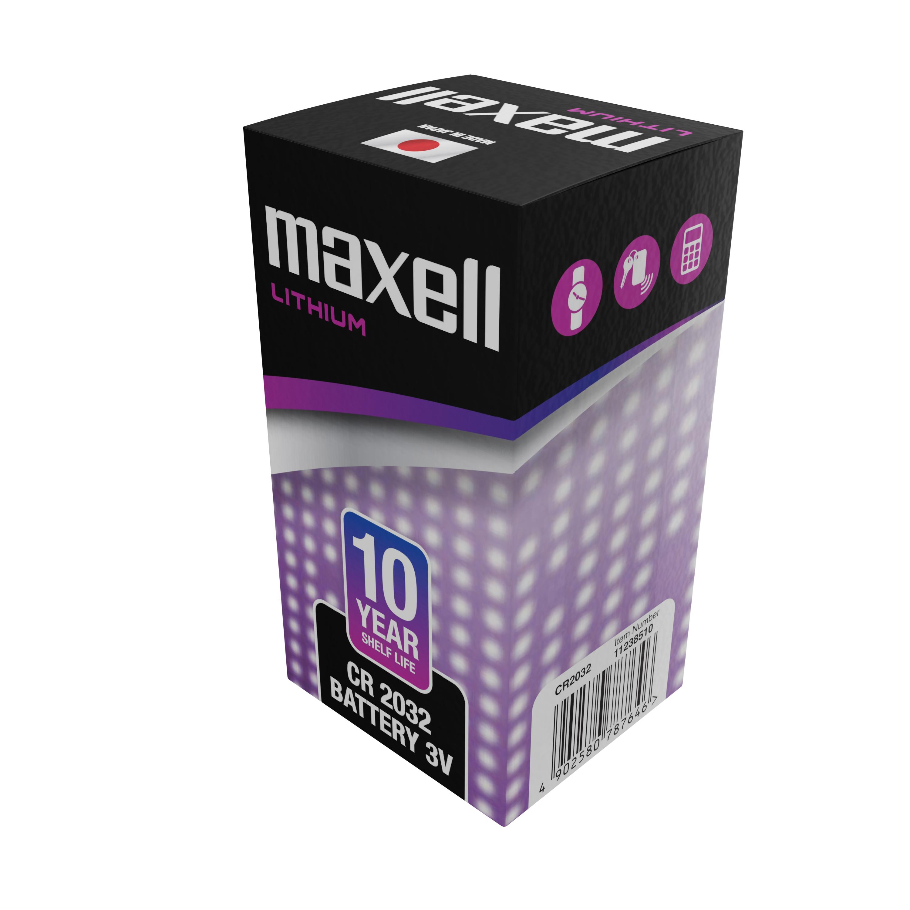 Бутонна батерия литиева MAXELL CR2032 3 V thumbnail 5