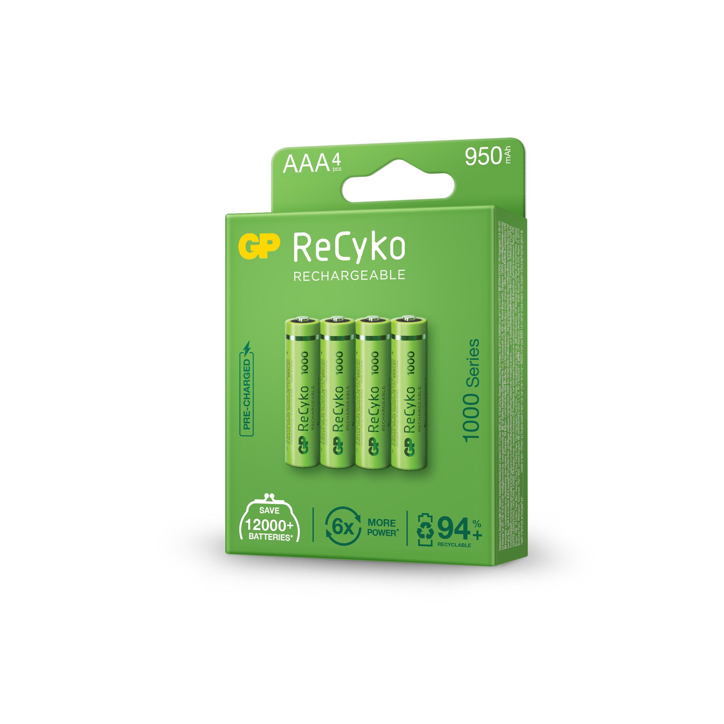 Акумулаторна Батерия GP R03 AAA 1000mAh NiMH 100AAAHCE-EB4 4 бр. в опаковка GP thumbnail 1