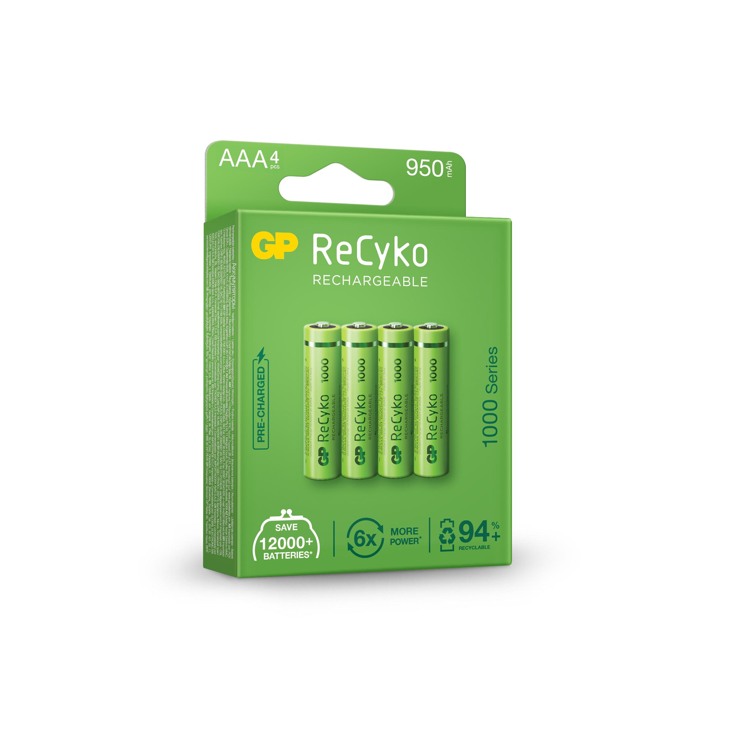 Акумулаторна Батерия GP R03 AAA 1000mAh NiMH 100AAAHCE-EB4 4 бр. в опаковка GP thumbnail 2